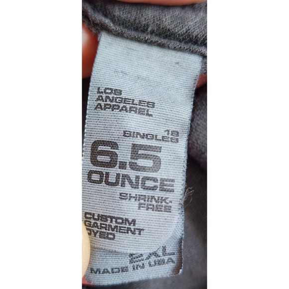 Village T-Shirt Love and Death Gray by Los Angeles Apparel Plus Size 2XL - Picture 4 of 6